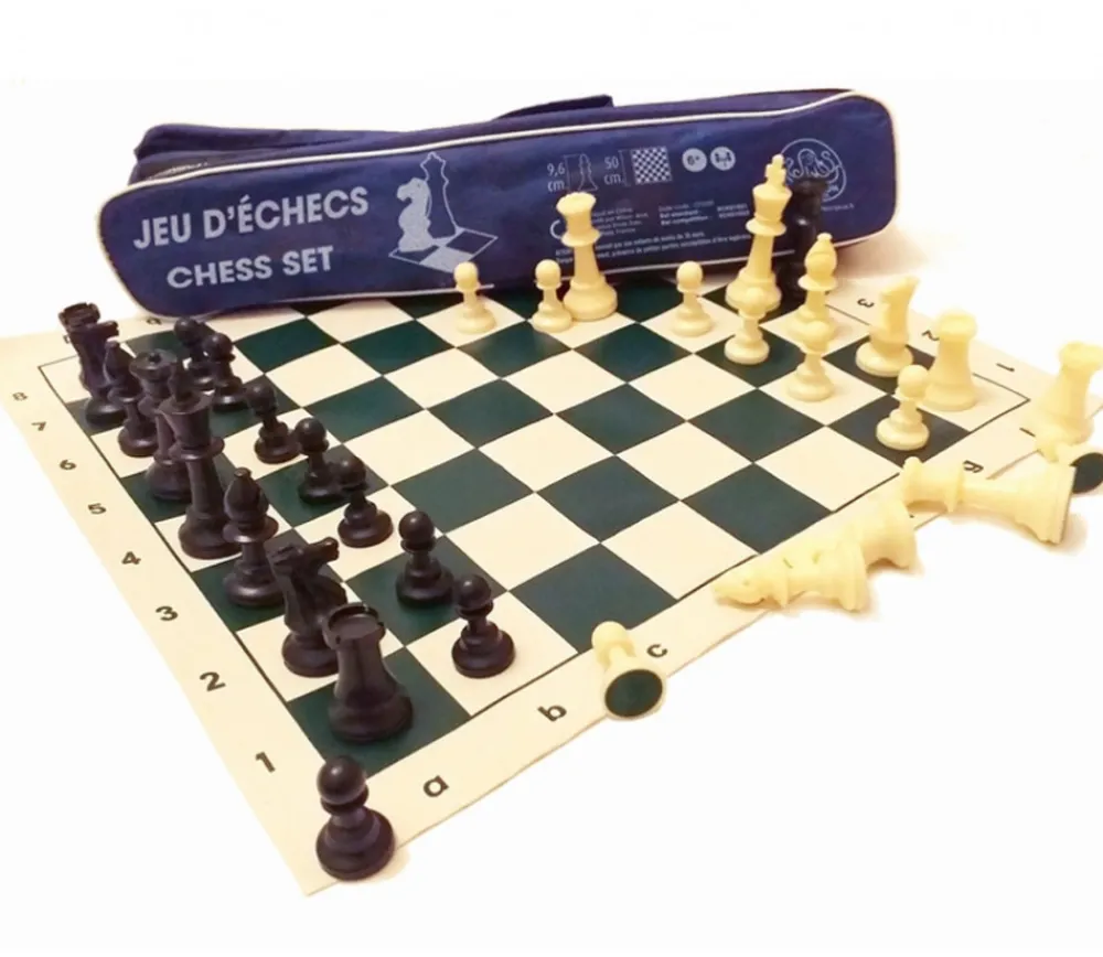 Tout Pour le Jeu Set Jeu Echec 5 club : 32 pions + échiquier 50 cm + sac