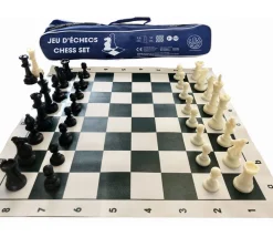 Tout Pour le Jeu Set Jeu Echec 5 club : 32 pions + échiquier 50 cm + sac