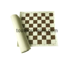 Tout Pour le Jeu Set Jeu Echec complet taille 5 : 32 pions + échiquier enroulable 49 x 49 cm marron blanc