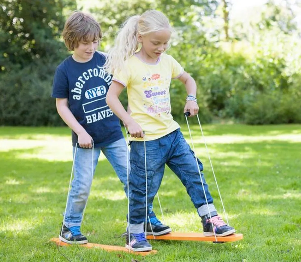 Enfant Tout Pour le Jeu Skis de jardin en bois coordination pour 2 enfants