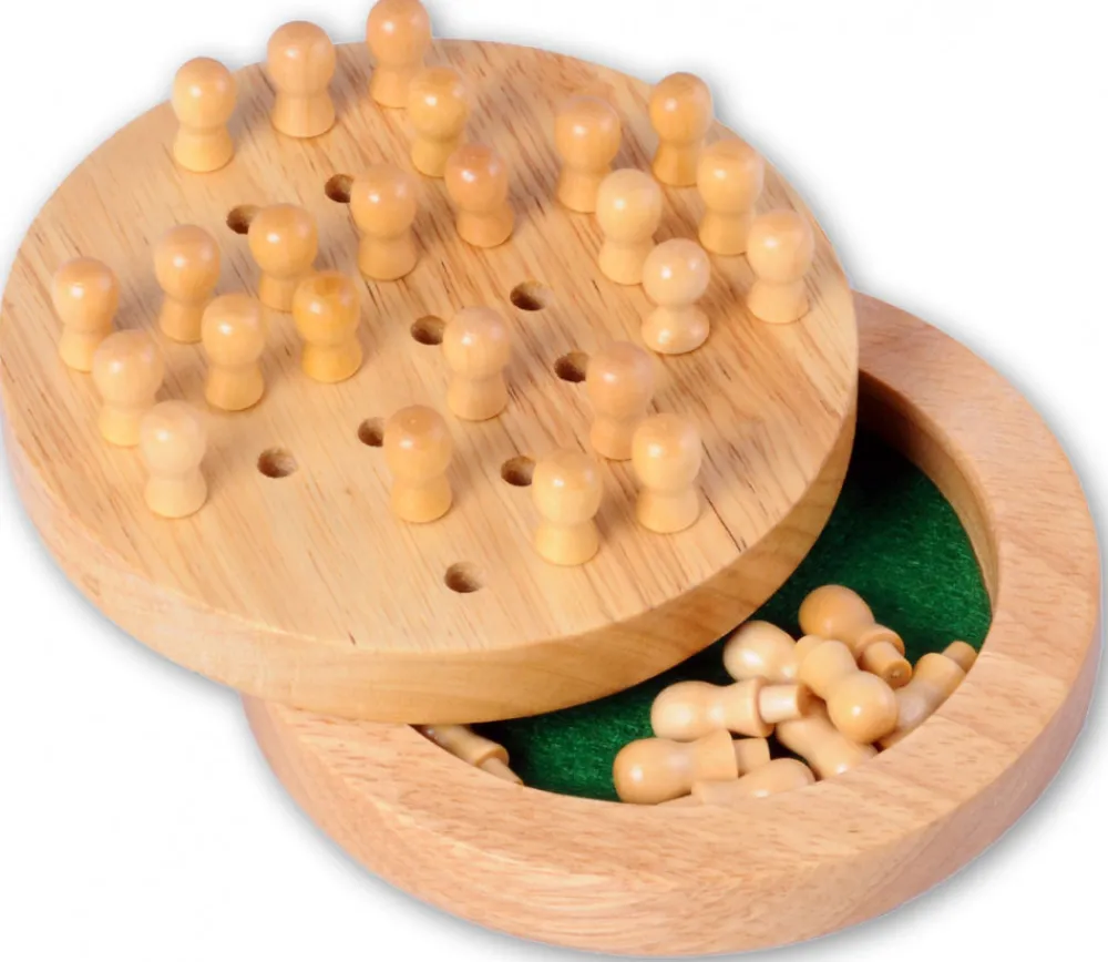 Tout Pour le Jeu Solitaire voyage rond en bois 12 cm