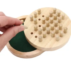 Tout Pour le Jeu Solitaire voyage rond en bois 12 cm
