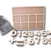 Tout Pour le Jeu Tableau de calcul avec chiffres et signes en bois