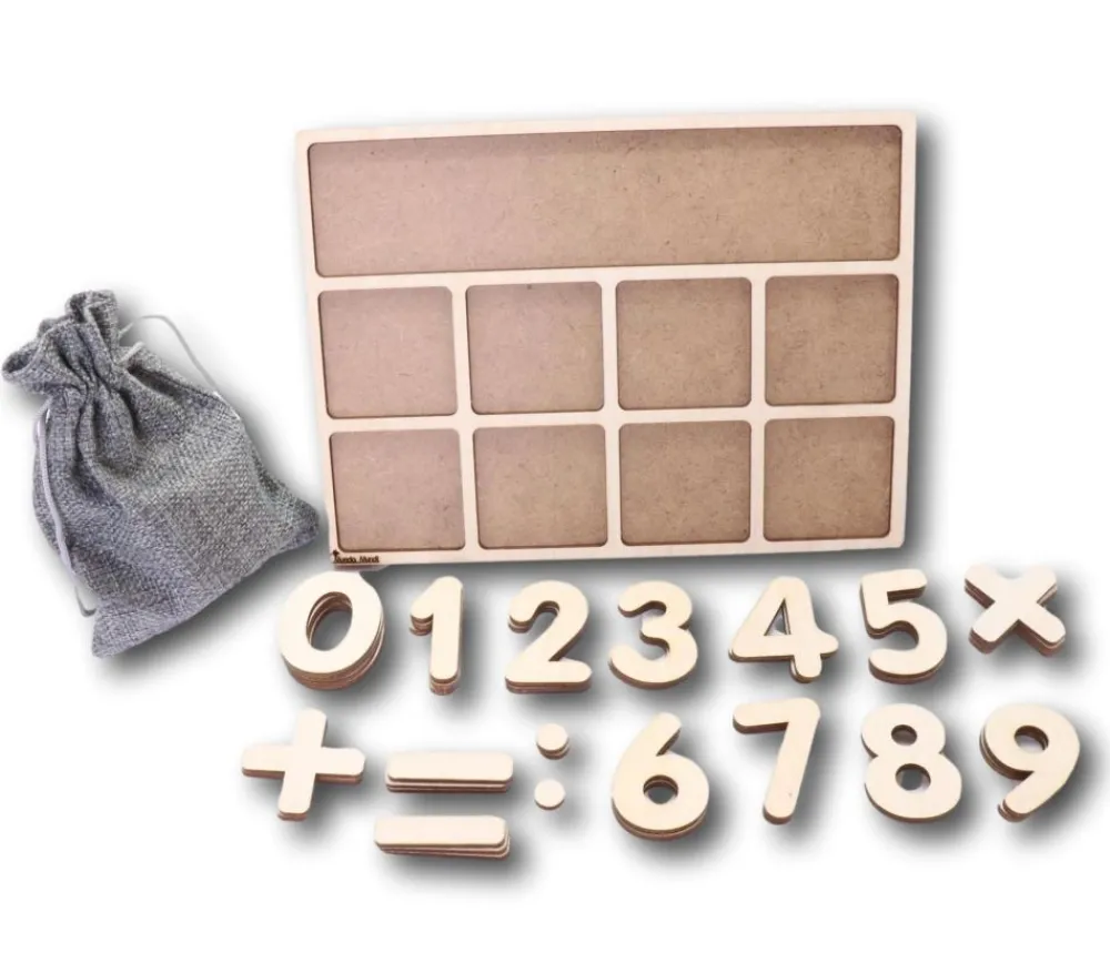 Tout Pour le Jeu Tableau de calcul avec chiffres et signes en bois