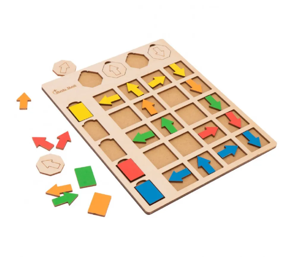 Tout Pour le Jeu Tableau de logique en bois couleurs et orientation - Jeu éducatif