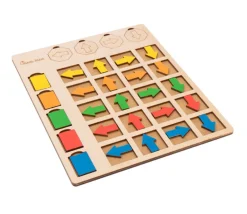 Tout Pour le Jeu Tableau de logique en bois couleurs et orientation - Jeu éducatif