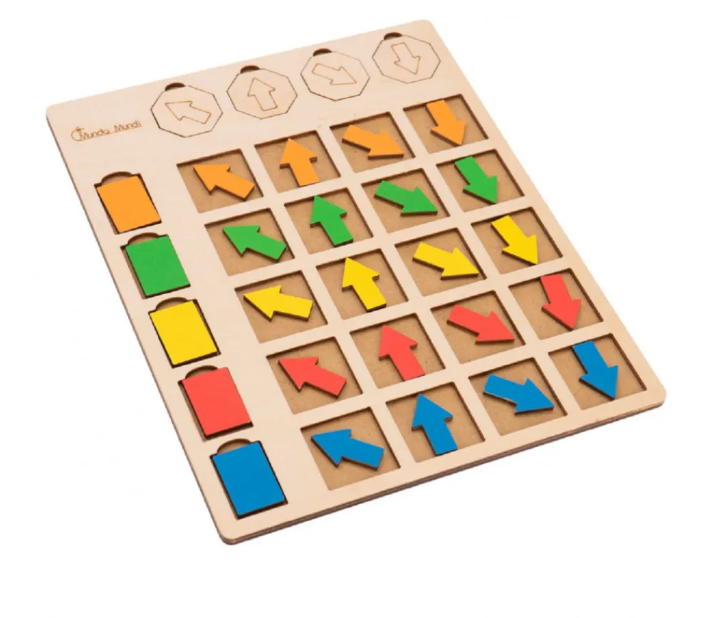 Tout Pour le Jeu Tableau de logique en bois couleurs et orientation - Jeu éducatif