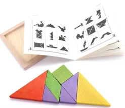 Tout Pour le Jeu Tangram bois couleur 12 cm. Fabrication Jura
