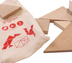 Tout Pour le Jeu Tangram carré puzzle en bois naturel