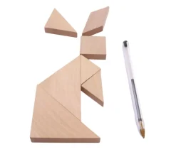 Tout Pour le Jeu Tangram carré puzzle en bois naturel