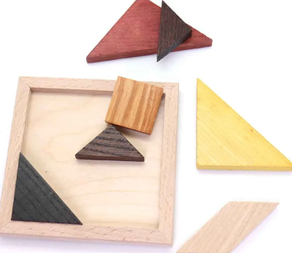 Tout Pour le Jeu Tangram en bois 12 cm. Fabrication Jura