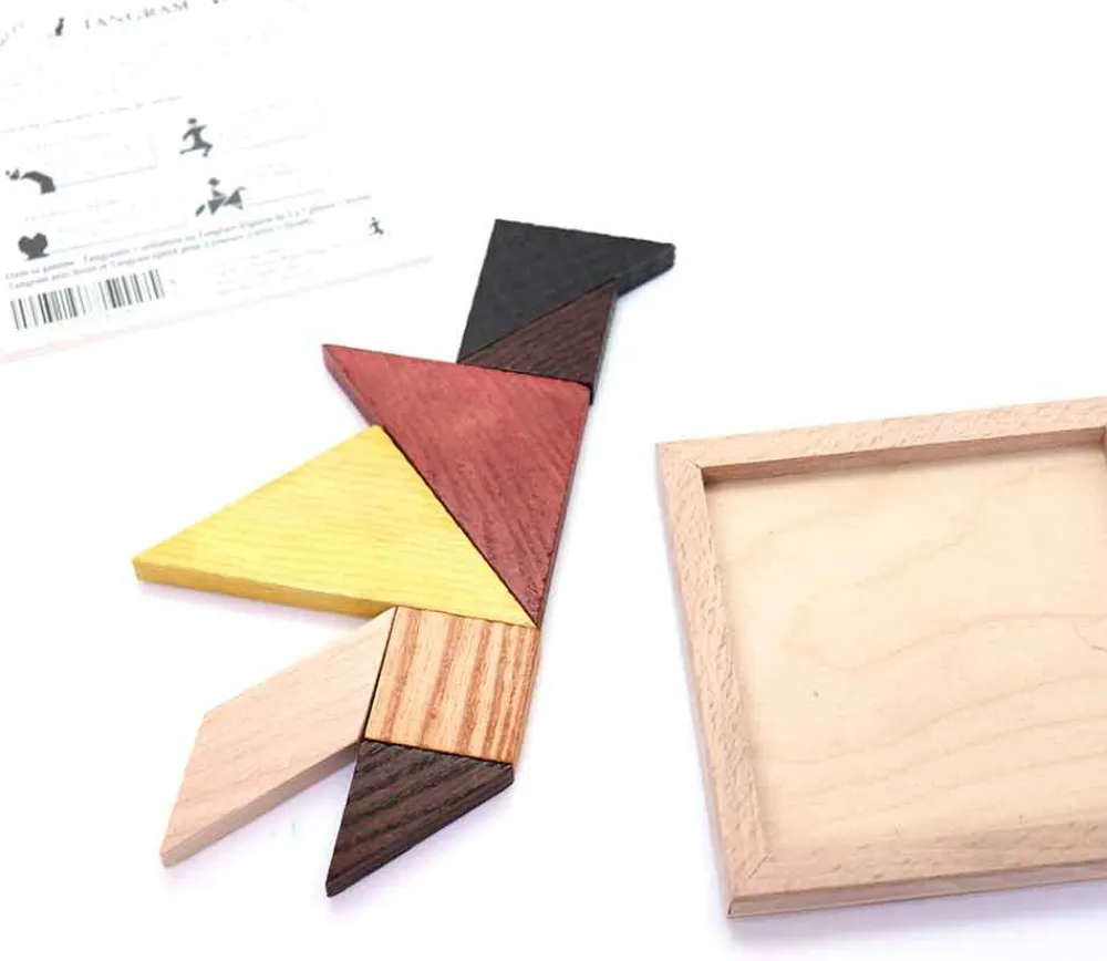Tout Pour le Jeu Tangram en bois 12 cm. Fabrication Jura