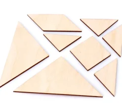 Tout Pour le Jeu Tangram en bois brut CP de 10 x 10 cm - jeu à décorer