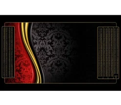 Tout Pour le Jeu Tapis Belote 100 X 60 cm noir rouge et or grille Points joueurs