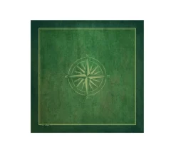 Tout Pour le Jeu Tapis Bridge 78 x 78 cm Rose des Vents vert
