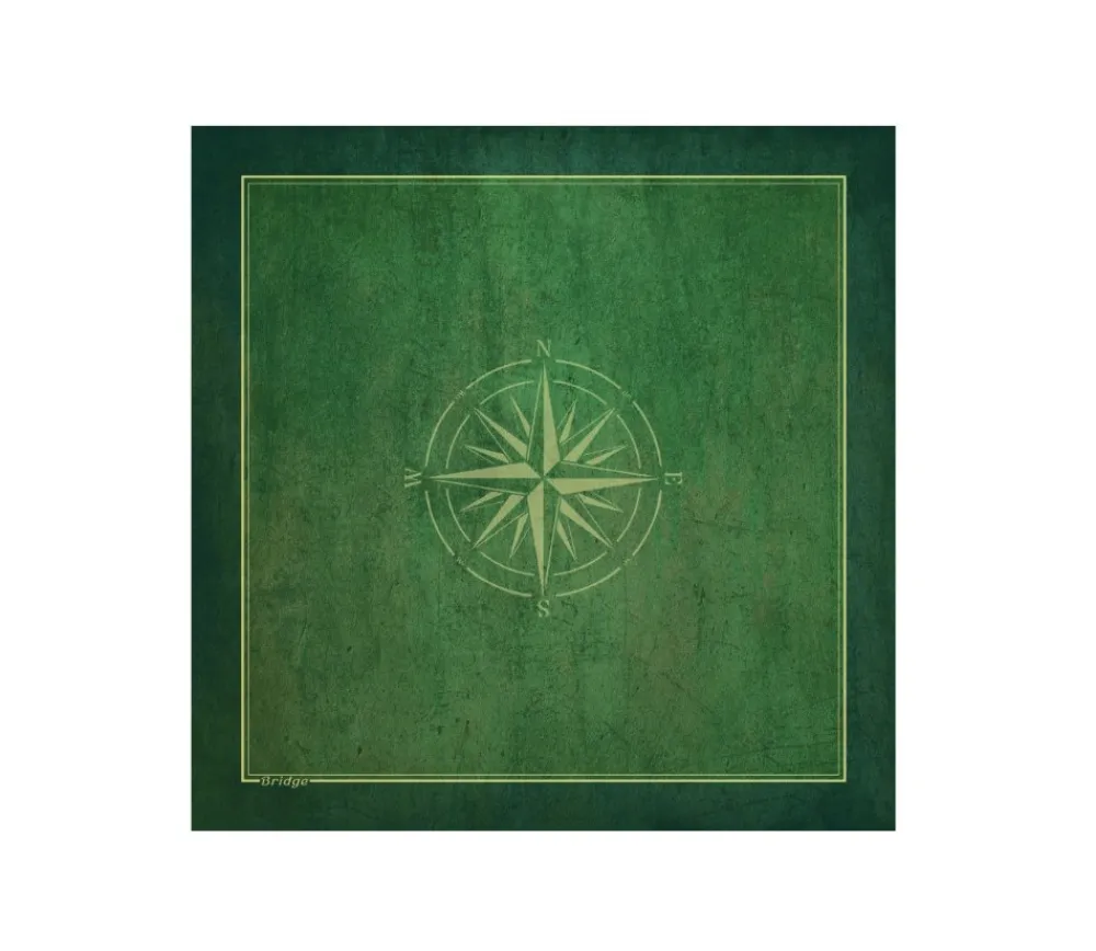 Tout Pour le Jeu Tapis Bridge 78 x 78 cm Rose des Vents vert