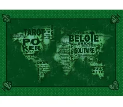 Tout Pour le Jeu Tapis de cartes Cartes du monde 40 x 60 cm Vert