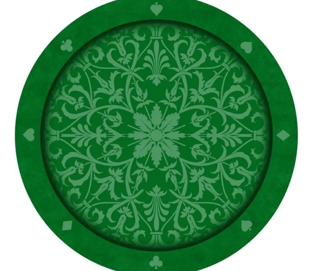 Tout Pour le Jeu Tapis de cartes rond 60 cm vert arabesques
