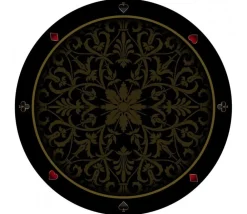 Tout Pour le Jeu Tapis de cartes rond 100 cm noir arabesques