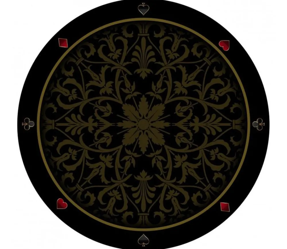 Tout Pour le Jeu Tapis de cartes rond 100 cm noir arabesques