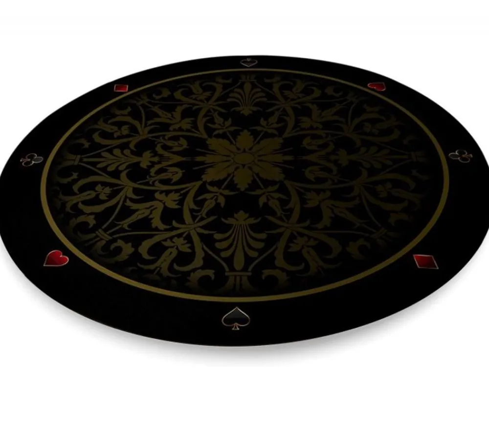 Tout Pour le Jeu Tapis de cartes rond 100 cm noir arabesques