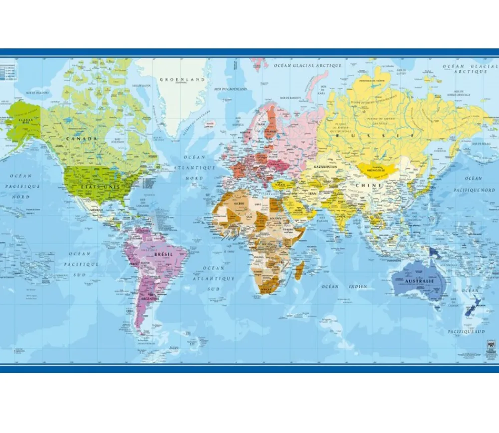 Tout Pour le Jeu Tapis de Jeu Bureau Gaming 100 x 60 cm Carte du monde