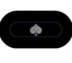 Tout Pour le Jeu Tapis de jeu Poker 120 x 60 cm Ovale noir Typo Spade