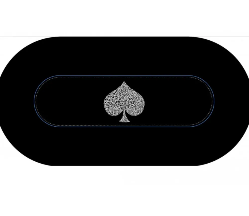 Tout Pour le Jeu Tapis de jeu Poker 120 x 60 cm Ovale noir Typo Spade