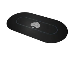 Tout Pour le Jeu Tapis de jeu Poker 120 x 60 cm Ovale noir Typo Spade
