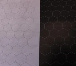 Tout Pour le Jeu Tapis de jeu recto-verso battlemap noir/gris hexagone effaçable plateau 66 x 60 cm