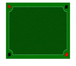 Tout Pour le Jeu Tapis jeu 70 x 60 cm Vert Classique 4 coins : Pique coeur trèfle carreau