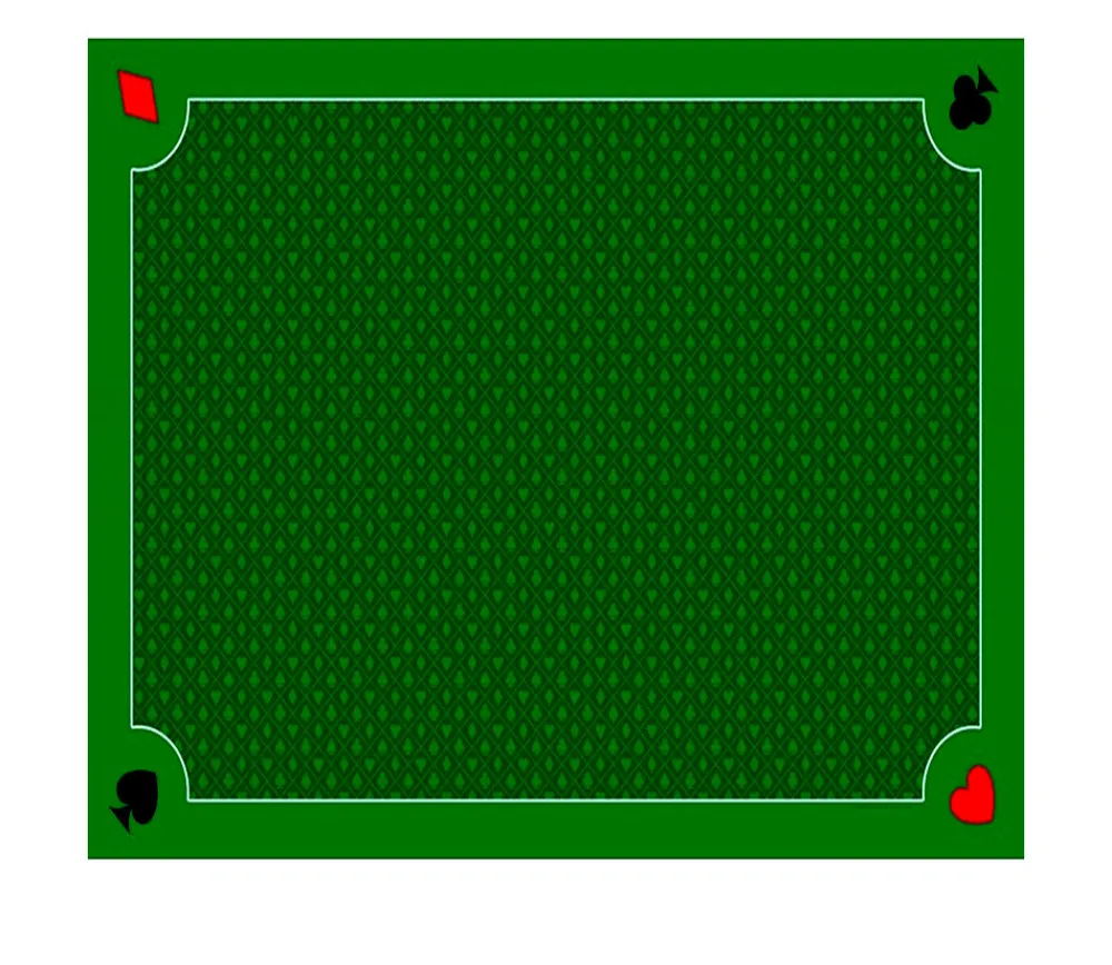 Tout Pour le Jeu Tapis jeu 70 x 60 cm Vert Classique 4 coins : Pique coeur trèfle carreau