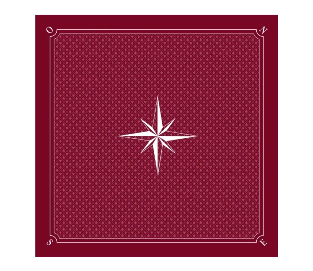 Tout Pour le Jeu Tapis jeu Tarot 60 x 60 cm bordeaux rose des vents
