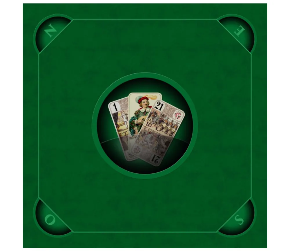 Tout Pour le Jeu Tapis jeu Tarot 60 x 60 cm Les 3 bouts vert