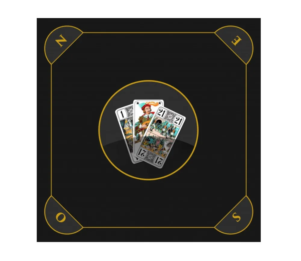 Tout Pour le Jeu Tapis jeu Tarot 60 x 60 cm noir brun Les 3 bouts