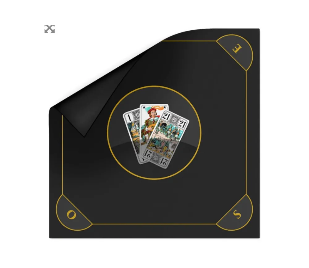 Tout Pour le Jeu Tapis jeu Tarot 60 x 60 cm noir brun Les 3 bouts