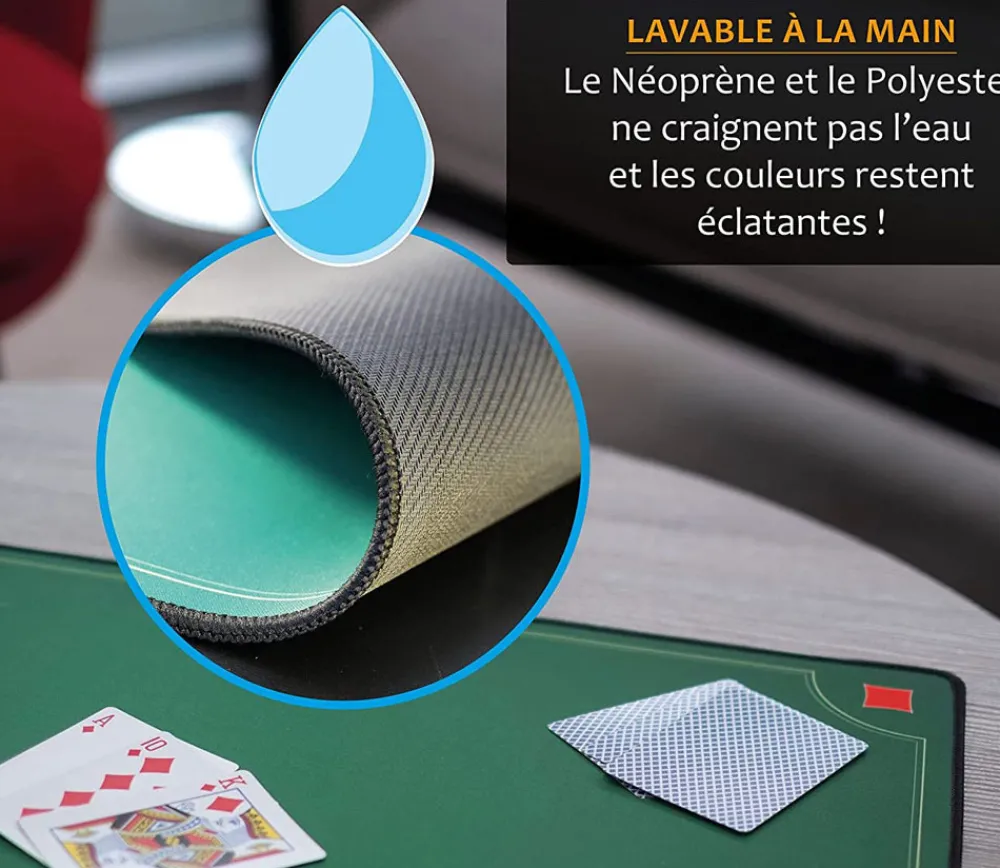 Tout Pour le Jeu Tapis jeu Vert Belote pro - 40 x 60 cm super qualité