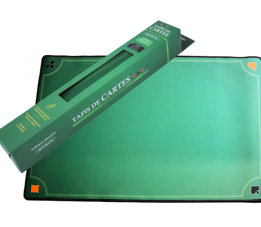 Tout Pour le Jeu Tapis jeu Vert Belote pro - 40 x 60 cm super qualité