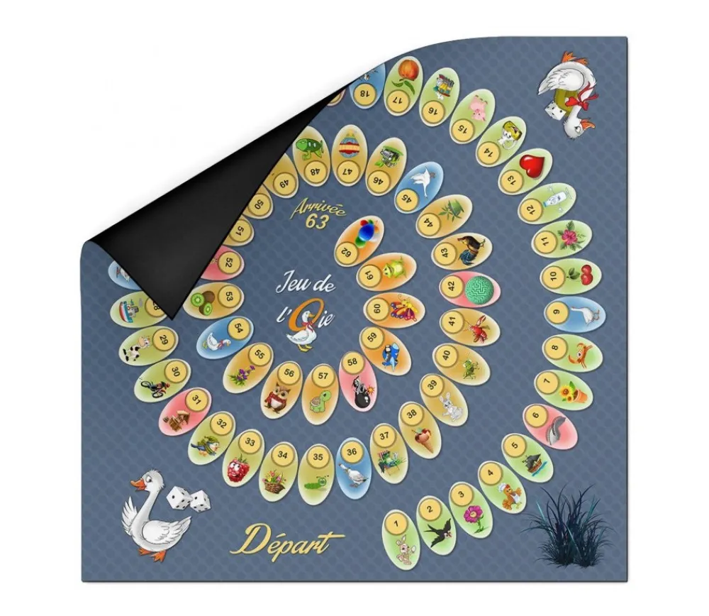 Tout Pour le Jeu Tapis souple jeu de l'oie 60 x 60 cm sans pions