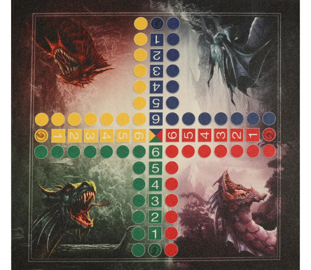 Tout Pour le Jeu Tapis souple jeu petits chevaux Dragons 50 x 50 cm sans pions