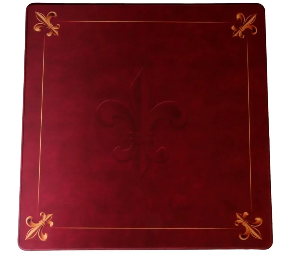 Tout Pour le Jeu Tapis Tarot premium rouge Fleur de Lys 60 cm contour galonné