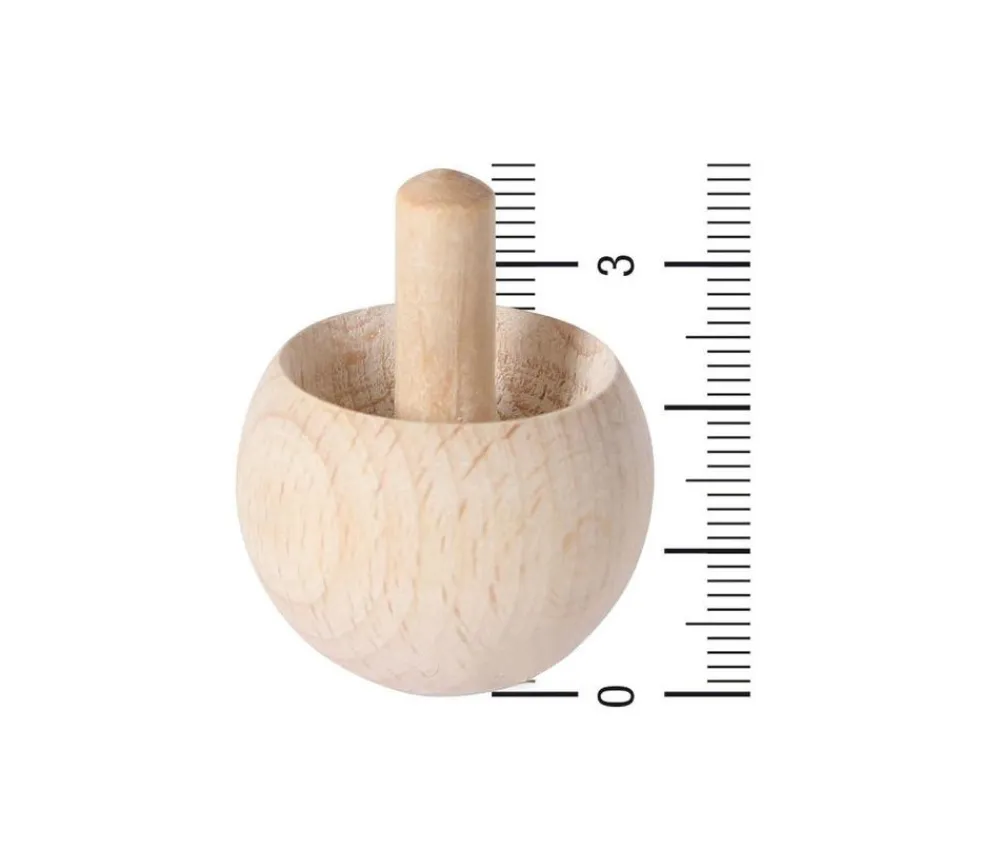Tout Pour le Jeu Toupie pirouette en bois naturel qui se retourne 3 x 3.5 cm