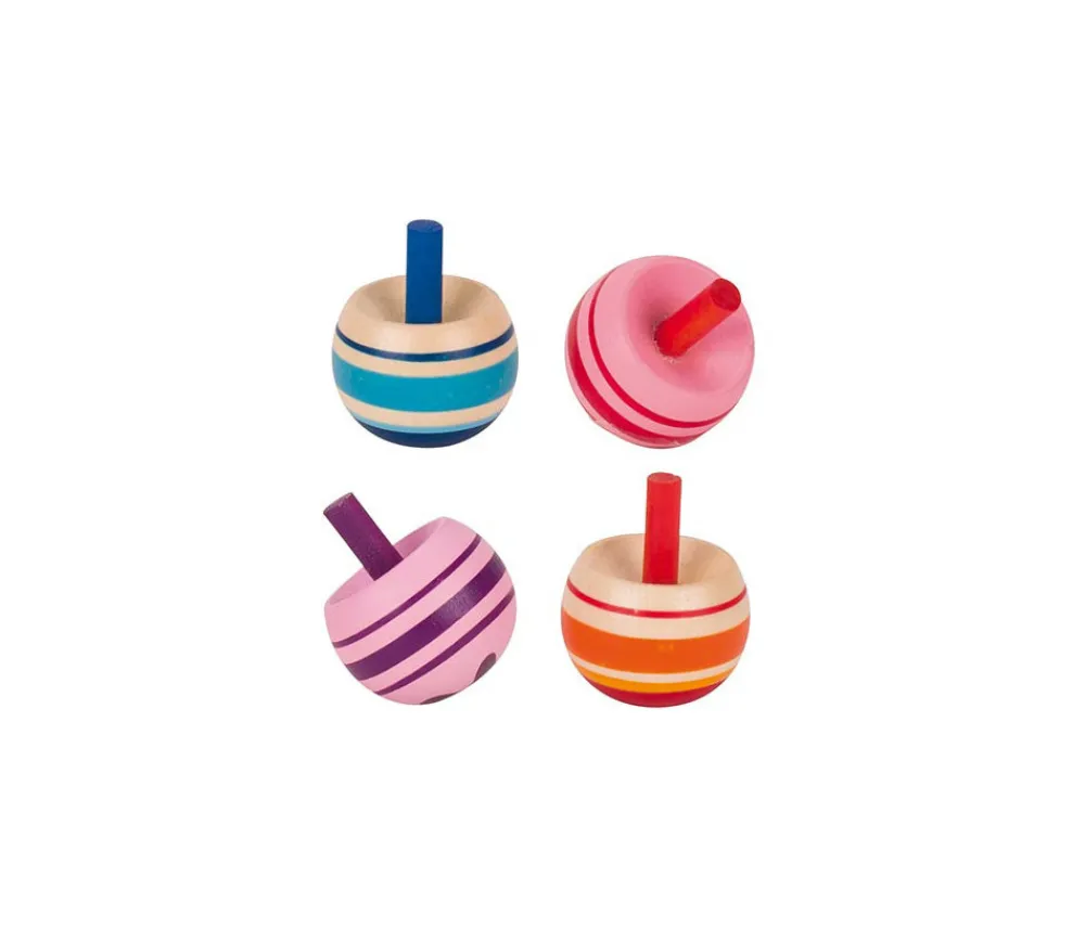 Tout Pour le Jeu Toupie pirouette qui se retourne 3 x 4 cm en bois coloré
