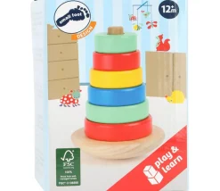 Tout Pour le Jeu Tour à empiler en bois avec anneaux
