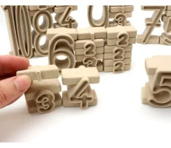 Tout Pour le Jeu Tour des nombres - bois recyclé 34 pièces naturelles
