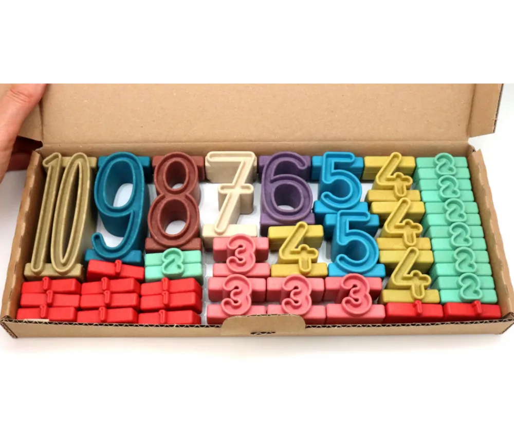 Tout Pour le Jeu Tour des nombres Couleurs Montessori- bois recyclé 34 pièces