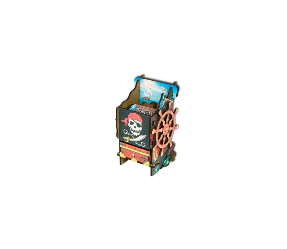 Tout Pour le Jeu Tour lanceur de dés Pirate 14 cm en bois
