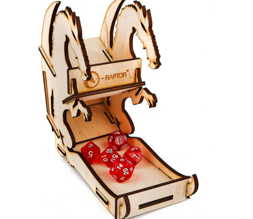 Tout Pour le Jeu Tour lanceur dés Dragon naturel 16.5 cm en bois