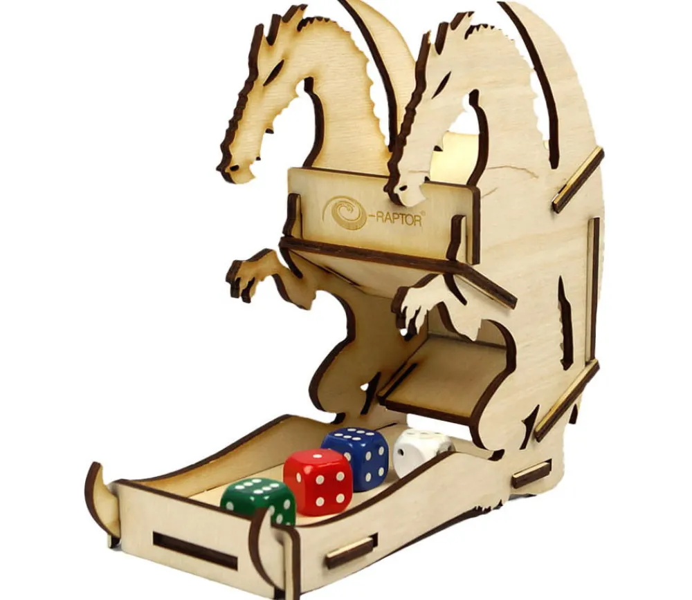 Tout Pour le Jeu Tour lanceur dés Dragon naturel 16.5 cm en bois