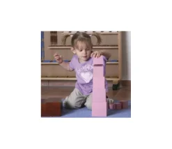 Tout Pour le Jeu Tour Rose Montessori - 10 cubes en bois